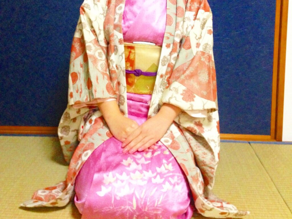 Haori over a kimono